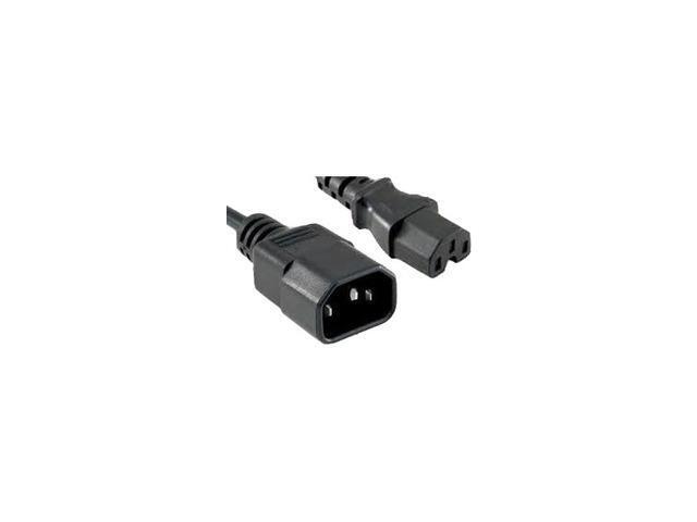 Unirise Power Cord C14-C15, 14AWG, 15amp, 250V, SJT Jacket, Black, 10ft