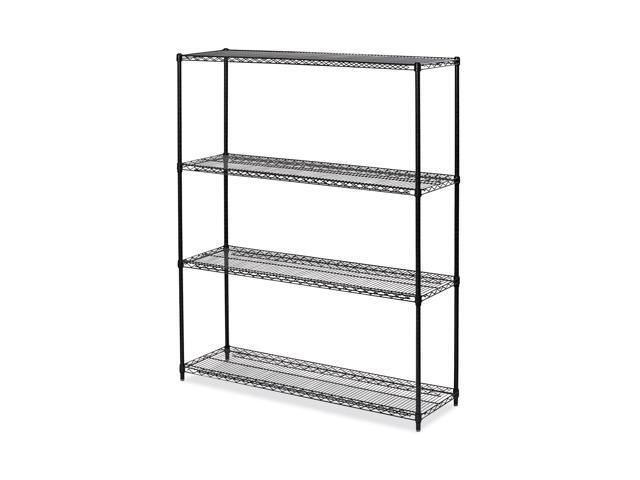 Alera - 4TIND6018BA - All-Purpose Wire Shelving Starter Kit, 4-Shelf, 60 x 18 x 72, Black Anthracite+