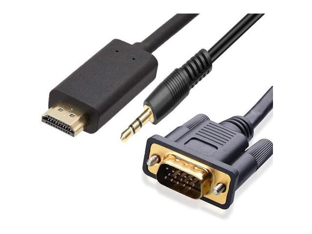 4XEM 6' 2M HDMI To VGA Cable With Active Adapter W/ 3.5Mm Audio