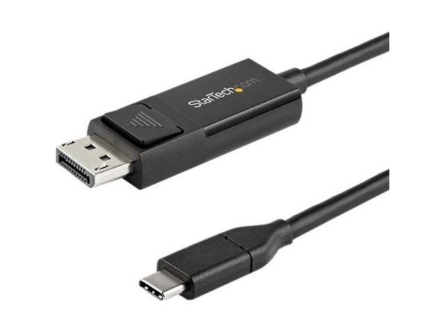StarTech. com 6.6 ft. (2 m) USB C to DisplayPort 1.2 Cable - Bidirectional - 4K 60Hz - Thunderbolt 3 - USB Type C Adapter Cable (CDP2DP2MBD)