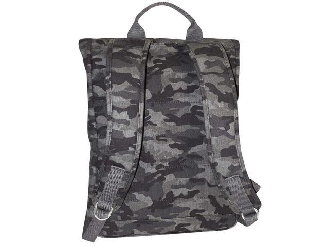 Buxton Men's Expedition II Huntington Gear Fold-Over Canvas Backpack Gray Camo