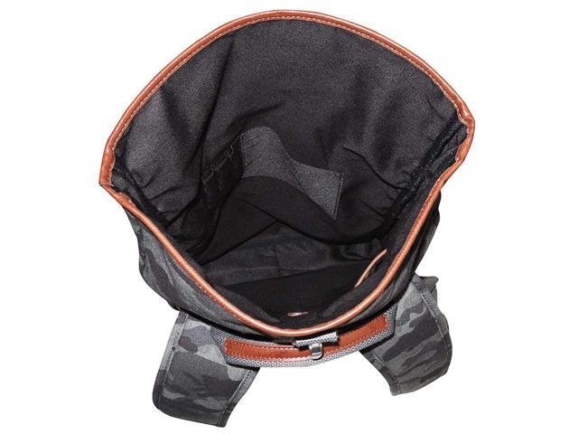 Buxton Men's Expedition II Huntington Gear Fold-Over Canvas Backpack Gray Camo