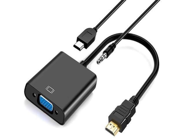 4XEM 8' HDMI To VGA M/F With Audio and USB Power Adapter 1080P Black