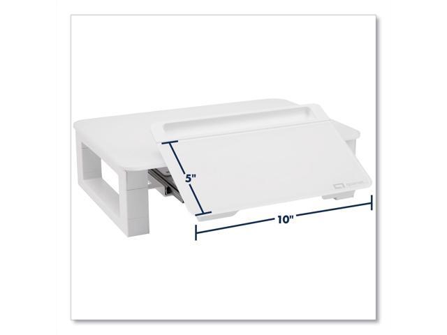 quartet desktop glass monitor riser for computer with dry-erase board, adjustable height (q090gmrw01)