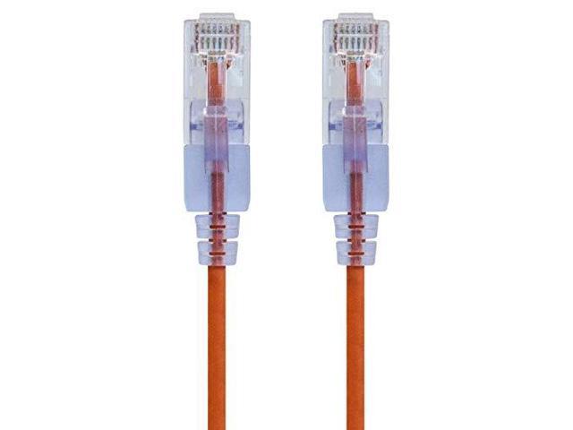Monoprice Cat6A Ethernet Patch Cable - 1 Feet - Orange (10 Pack) Snagless RJ45 550Mhz UTP Pure Bare Copper Wire 10G 30AWG - SlimRun Series