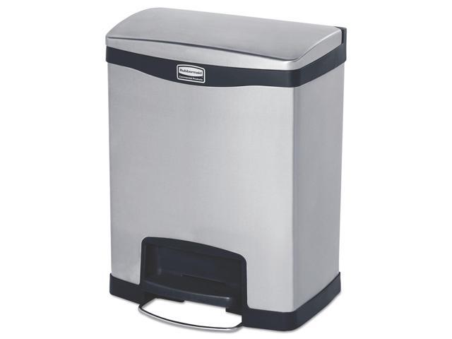 Rubbermaid - FG1901985 - Slim Jim Stainless Steel Step-On Container, Front Step Style, 8 gal, Black