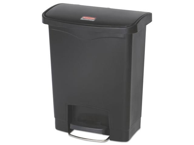 Rubbermaid - FG1883609 - Slim Jim Resin Step-On Container, Front Step Style, 8 gal, Black