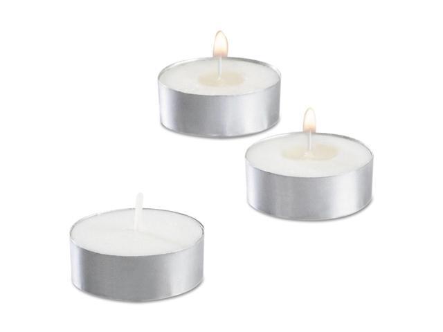 Sterno STE40100 Tealight Candle, 5 Hour Burn, 1/2 Inch H, White, 50/Pack, 10 Packs/Carton