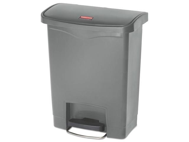 Rubbermaid - FG1883600 - Slim Jim Resin Step-On Container, Front Step Style, 8 gal, Gray