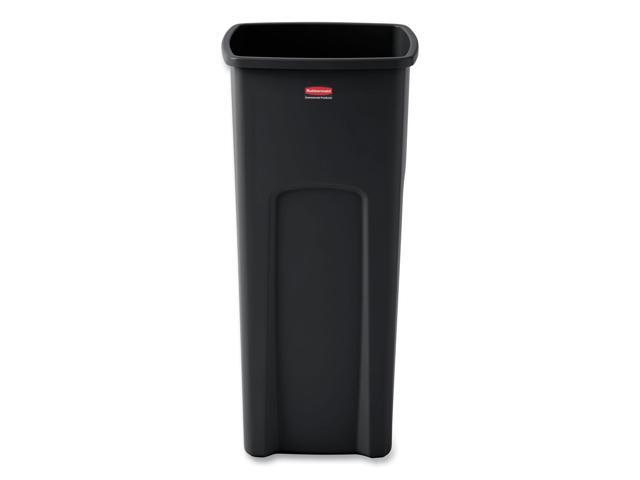 Rubbermaid Commercial 356988BK Untouchable Waste Container, Square, Plastic, 23 gal, Black