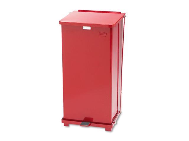 Rubbermaid Commercial Defenders Biohazard Step Can Square Steel 24gal Red