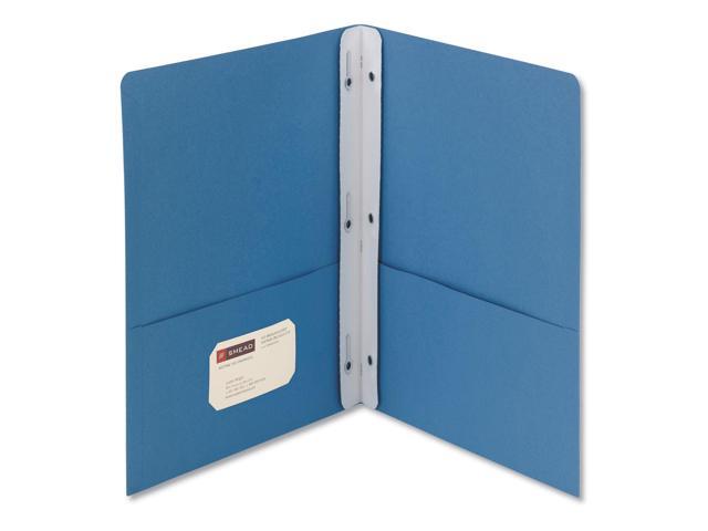 Smead 2-Pocket Folder w/Tang Fastener Letter 1/2' Cap Blue 25/Box 88052