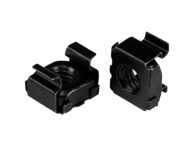 StarTech. com M6 Cage Nuts - 50 Pack, Black - M6 Mounting Cage Nuts for Server Rack & Cabinet - Cage Nut - Steel - Black - 1 Pack