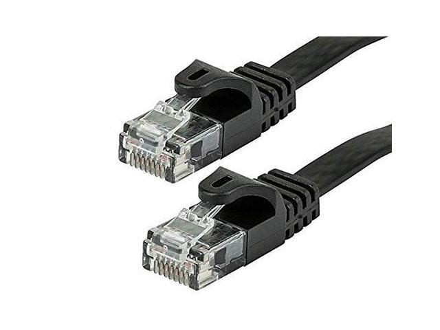 Monoprice Flat Cat6 Ethernet Patch Cable - 25 Feet - Black, Snagless RJ45, Flat, 550MHz, UTP, Pure Bare Copper Wire, 30AWG - Flexboot Series