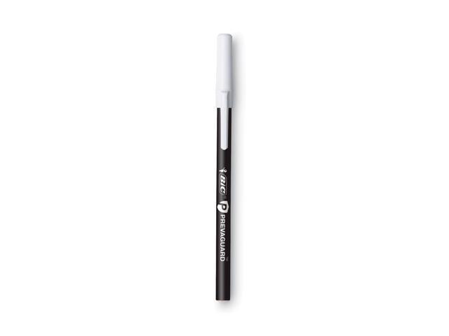 Bic PrevaGuard Ballpoint Stick Pen, Bk Ink/Bk Barrel, 1 mm, Dozen (BICGSAM11BK)