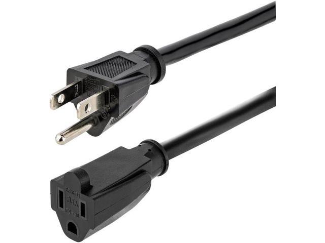 StarTech 15ft Heavy Duty Extension Cord NEMA5-15P to NEMA5-15R Black