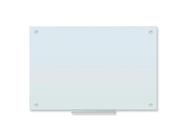 U Brands Magnetic Glass Dry Erase Board 35x23 White Frosted Surface Frameless