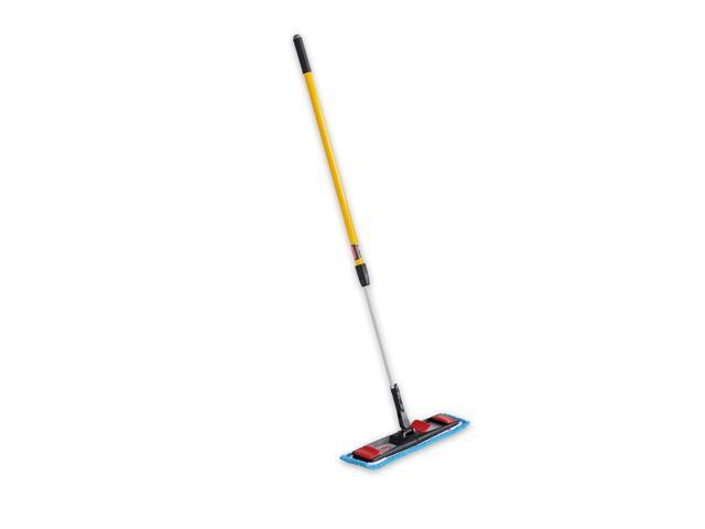 Adaptable Flat Mop Kit 19.5 x 5.5 Blue Microfiber Head 48' to 72' Yellow Aluminum Handle 2132426