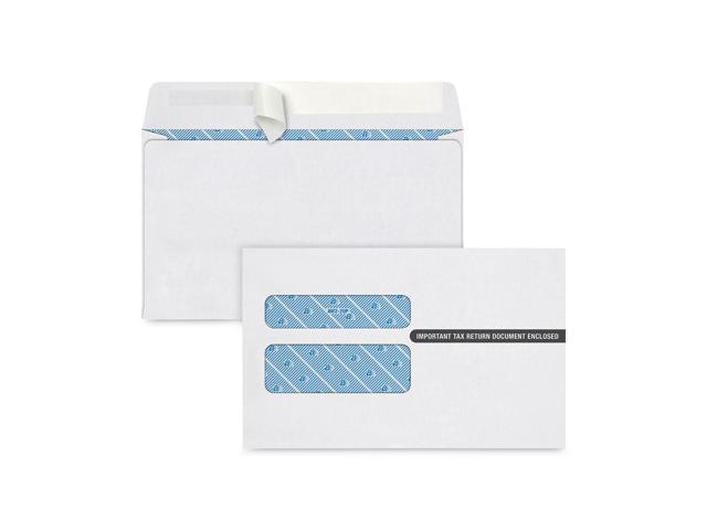 Tops Business Forms TOP7510PS100 5.625 x 9 in. W-2 Self-Seal Security Tinted Square Flap Self-Adhesive Closure Double Window Envelope  Pack of 100