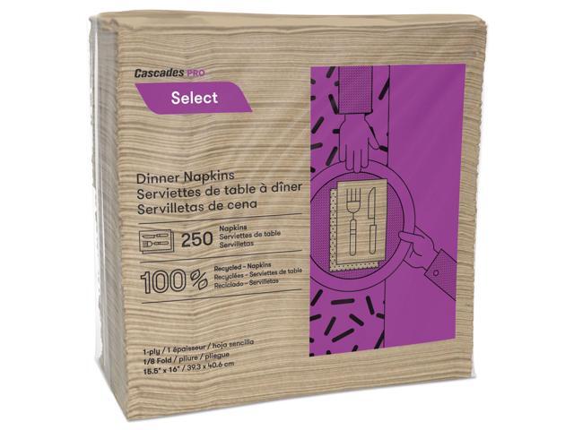 Cascades PRO Select Dinner Napkins 1-Ply 16 x 15 1/2 Natural 250/Pack N055
