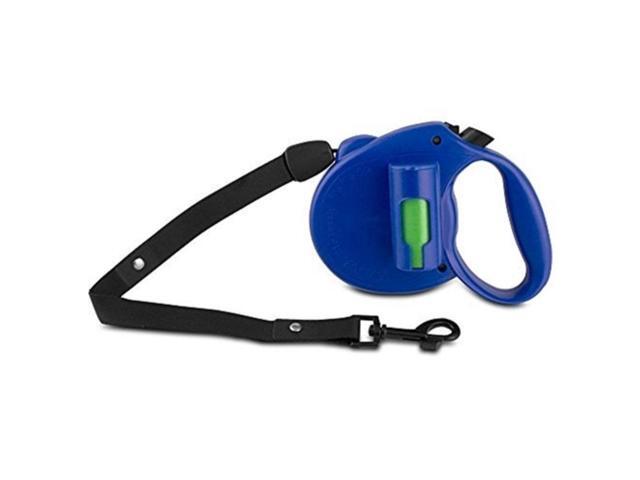 PAW Bio 16FT Retractable Pet Dog 110LB Leash with Green Pick-up Bags Blue