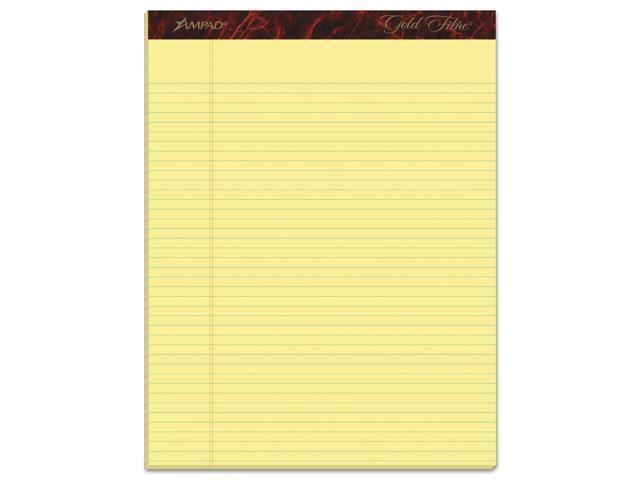 Ampad Gold Fibre Pads 8 1/2 x 11 3/4 Canary 50 Sheets Dozen 20022