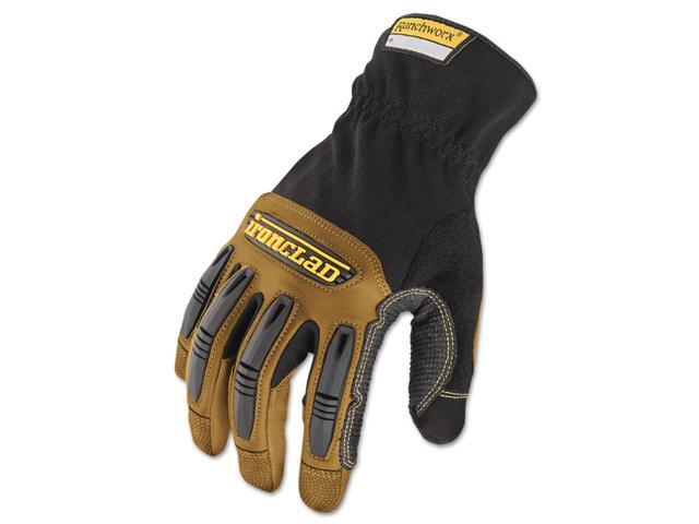 Ironclad Ranchworx Leather Gloves Black/Tan Medium RWG203M