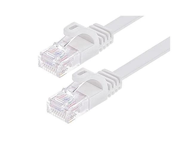Monoprice Cat6 Ethernet Patch Cable - 25 Feet - White Snagless RJ45, Flat, 550MHz, UTP, Pure Bare Copper Wire, 30AWG, For Network Internet Modem...