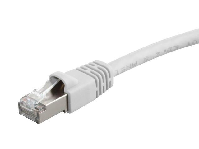 Monoprice Cat6A Ethernet Patch Cable - 5 Feet - White Network Internet Cord - RJ45, 550Mhz, STP, Pure Bare Copper Wire, 10G, 26AWG