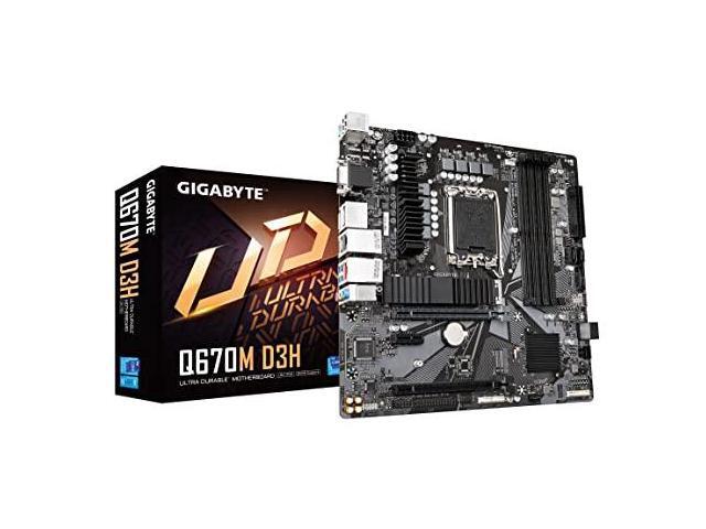 gigabyte q670m d3h (lga1700/ intel/ q670/ m-atx/ ddr5/ dual m.2/ pcie 4/ usb 3.2 gen2 type-c/intel 2.5gbe lan/motherboard)