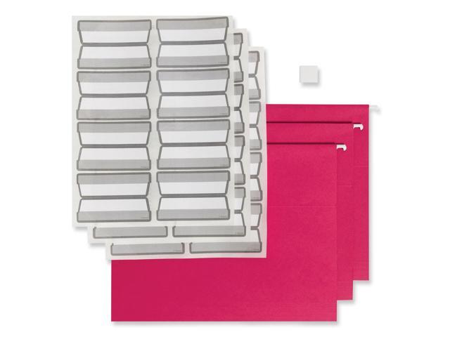 Smead Protab 10% Recycled Hanging File Folder 3-Tab Letter Size Red 20/Box (64197)