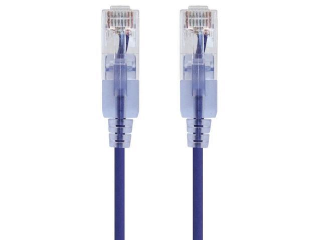 Monoprice Cat6A Ethernet Patch Cable - 14 Feet - Purple (10 Pack) Snagless RJ45 550Mhz UTP Pure Bare Copper Wire 10G 30AWG - SlimRun Series