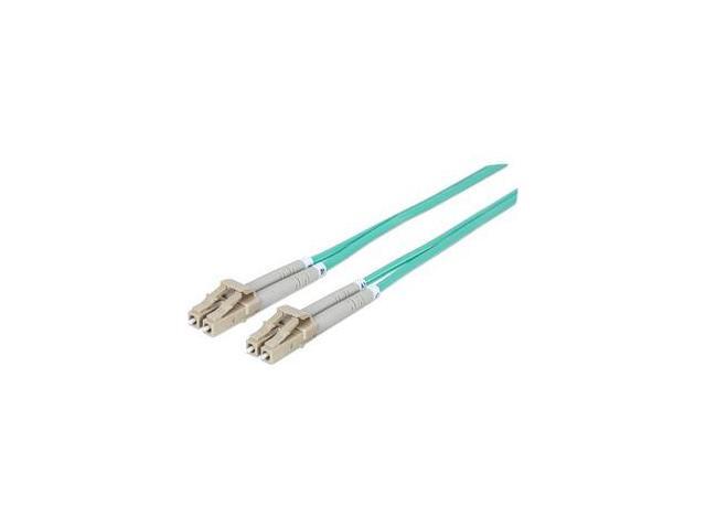 Intellinet Fiber Optic Patch Cable, Duplex, Multimode, LC/LC, 50/125 µm, OM3, 1.0 m (3.0 ft.), Aqua