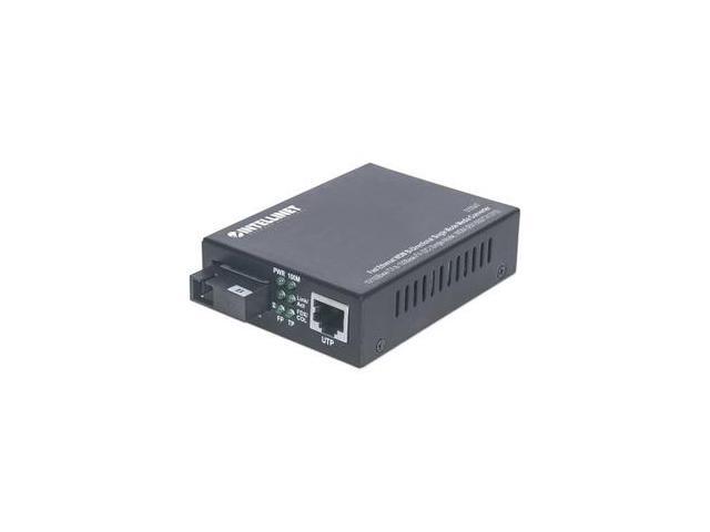 Intellinet Fast Ethernet WDM Bi-Directional Single Mode Media Converter, 10/100Base-TX to 100Base-FX (SC) Single-Mode, 20 km (12.4 mi.), WDM...