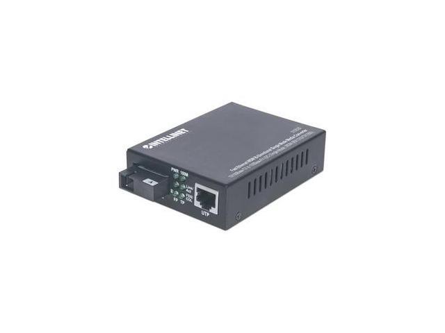 Intellinet Fast Ethernet WDM Bi-Directional Single Mode Media Converter, 10/100Base-TX to 100Base-FX (SC) Single-Mode, 20 km (12.4 mi.), WDM...