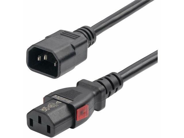StarTech 4ft 1.2m Power Extension Cord IEC 60320 C14 to Locking C13 PDU Power Cord 10A 250V 18AWG UL Listed Components 87L38400POWERCORD
