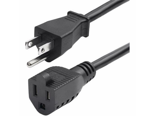 StarTech 10ft 3m Power Extension Cord NEMA 5-15P to NEMA 5-15R AC Power Cable 10A 125V 18AWG UL Listed Components 231A8A00POWERCORD