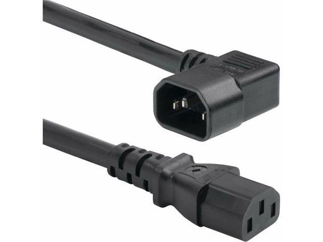 StarTech 6ft 1.8m Heavy Duty Power Cord Right Angle IEC 60320 C14 to C13 15A 250V 14AWG UL Listed Components 87454600POWERCORD