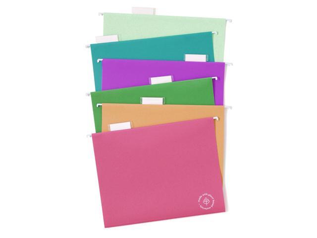 U-Eco Hanging File Folders Letter Size 1/5-Cut Tabs Assorted 12/Pack 6596U0112