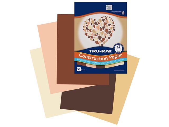 Tru-Ray Construction Paper 70 lb Text Weight 9 x 12 Assorted Skin Tone Colors 50/Pack P102949