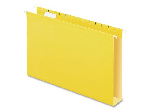 Pendaflex Reinforced 2' Extra Capacity Hanging Folders 1/5 Tab Legal Yellow 25/Box 4153X2YEL