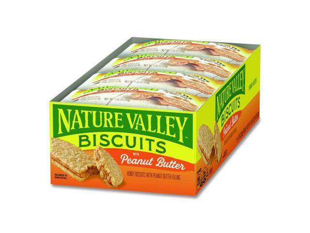 Nature Valley SN47878 Flavored Biscuits, Peanut Butter, Honey - Box - 1.35 oz. - 16 / Box