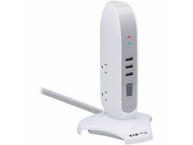 Tripp Lite Surge Protector Tower 5-Outlet w/ 3 USB Ports White TLP66USB