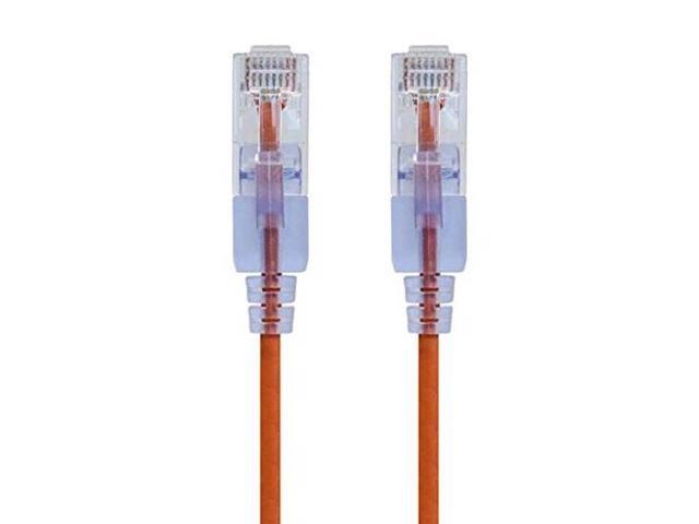 Monoprice Cat6A Ethernet Patch Cable - 7 Feet - Orange (10 Pack) Snagless RJ45 550Mhz UTP Pure Bare Copper Wire 10G 30AWG - SlimRun Series