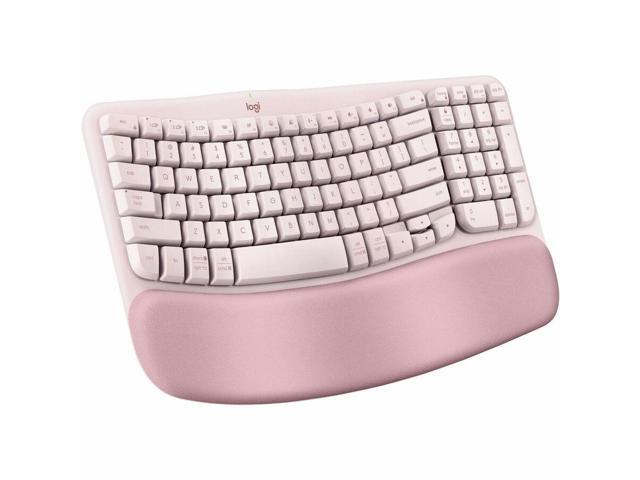 Logitech - Wave Keys Ergonomic Wireless Membrane Keyboard for Windows/Mac with Integrated Palm-rest - Rose - image 8