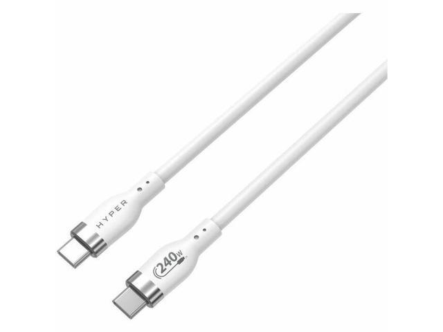 Targus HyperJuice 240W Silicone USB-C to USB-C Cable (6ft/2m), White HJ4002WHGL