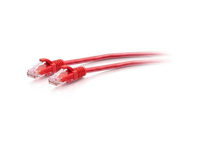 C2G 5ft Cat6a Snagless Unshielded UTP Slim Ethernet Cable Cat6a Slim Network Patch Cable PoE Red C2G30162