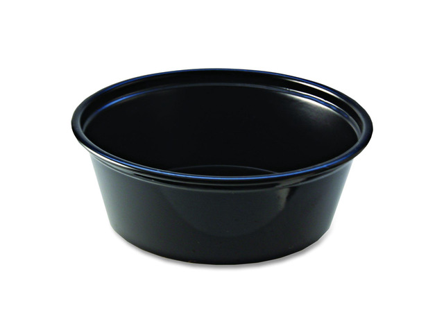 Portion Cups 1.5 oz Squat Plastic Black 250/Sleeve 10 Sleeves/Carton PC150SB
