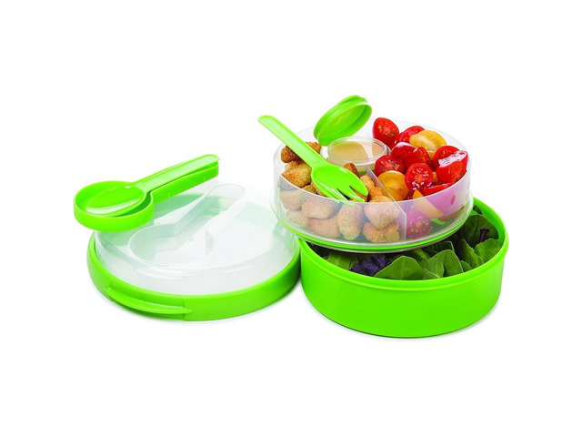 Progressive PS-9101G 7-Piece Divided Round Lunch Kit To-Go - Green