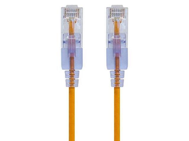 Monoprice Cat6A Ethernet Patch Cable - 1 Feet - Yellow (10 Pack) Snagless RJ45 550Mhz UTP Pure Bare Copper Wire 10G 30AWG - SlimRun Series